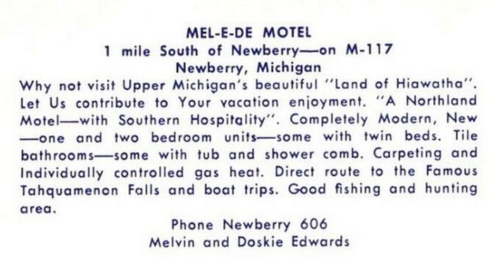 Hollywoods Motel (Mel-E-De Motel) - Vintage Postcard (newer photo)